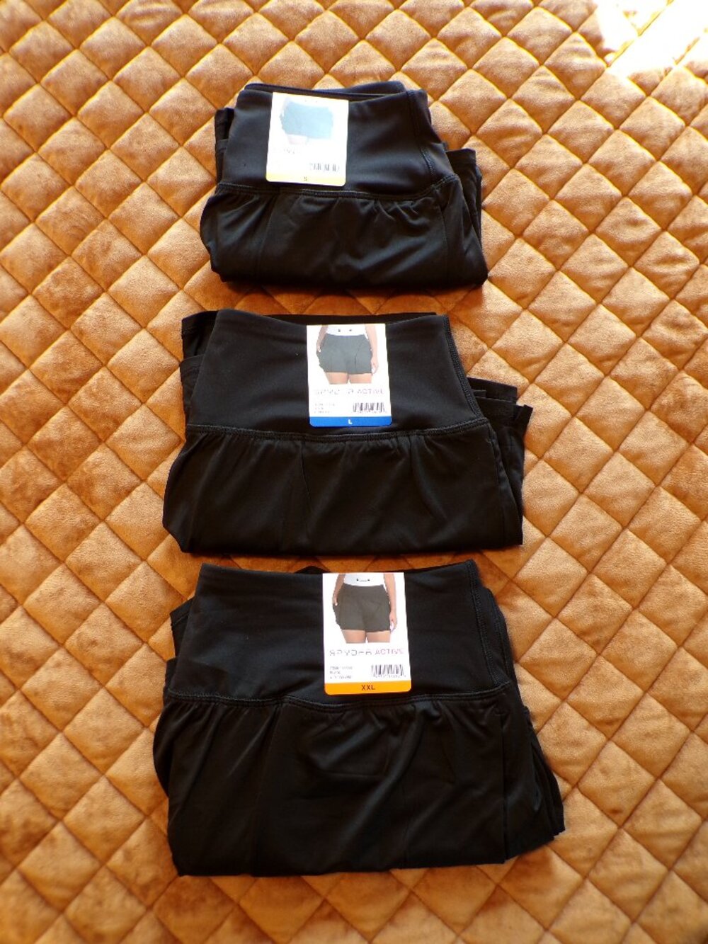 Spyder NWT Women's Black Running Short Choice of Size: Small, Large or XXL